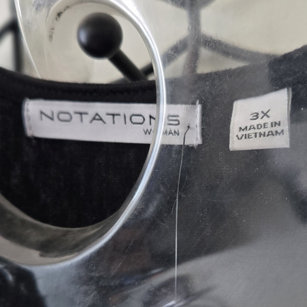 Notations Black Boxy Embellished Blouse Nwt - Picture 2 of 4